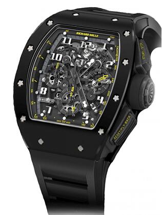 Richard Mille Replica Watch RM 011 Black Ceramic Yellow Flash 511.46BK.91-1